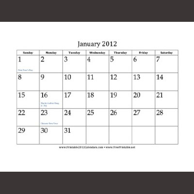 2012 Calendar Print on Free Printable 2012 Calendars