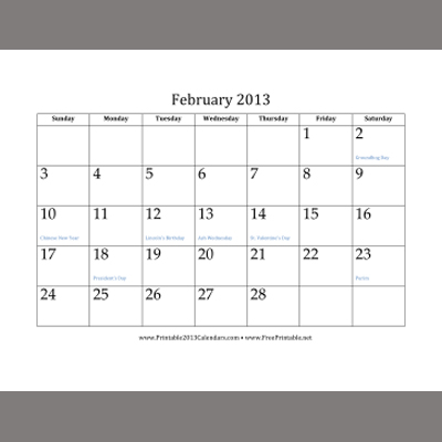 Free Downloadable Calendars 2013 on New Free Printable 2013 Calendars
