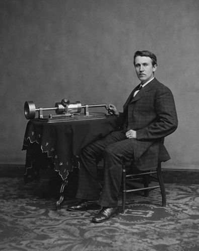 Thomas Edison and His Phonograph (1877)
