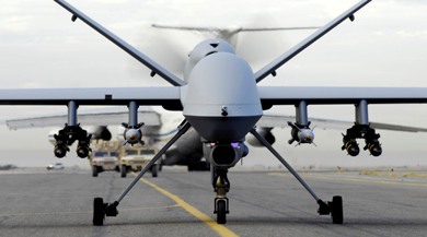 MQ-9 Reaper Taxis Down the Runway
