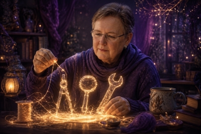 Nancy Boyd at work on creating new tools