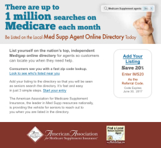 Medicare supplement agents promotion for consumer directory
