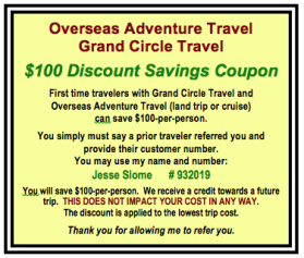 Overseas Adventure Travel Grand Circle Travel discount coupon code
