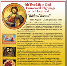Holy Land Pilgrimage by TLIG Will Visit the Most Holy Christian Sites, August 25 to September 2