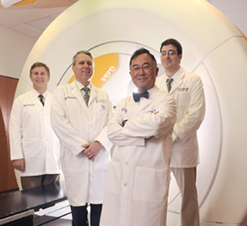 Clinicians and researchers at UT Southwestern involved with the Vero system include (from left) Dr. Robert Timmerman, vice chair
