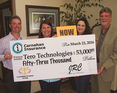 (L-R) J.R. Carnahan, Tero Tech. Pres. Robin Portenier, Paige Portenier-Suehs, Jerry Carnahan