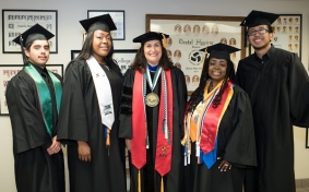 PSC President Winfree and award recipients at 59th Annual Commencement ceremony.