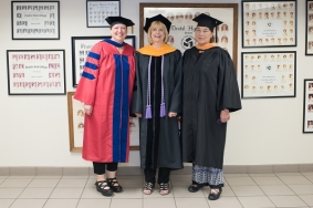 Associate Professor Dr. Megan Hughes, Vice President Dr. Marie Hansel  and Adjunct Professor Rebecca Wolfe