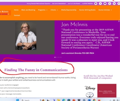 Jan McInnis offers unique tips on communicating with humor in business