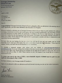 Law School Acceptance Letter