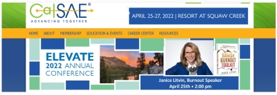 Janice Litvin, Burnout Speaker at CalSAE Conference