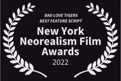 Kevin Schewe’s ‘Bad  Love Tigers’ Wins BEST FEATURE SCRIPT at New  York Neorealism Film Awards in Rome, Italy
