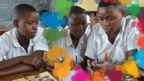 Brainstorming at an all-girls school in Africa