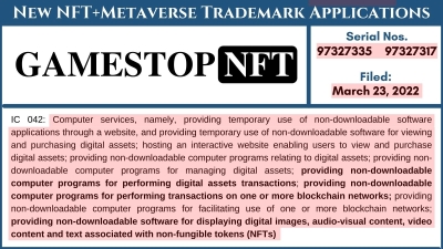 Gamestop NFT Trademark Applications
