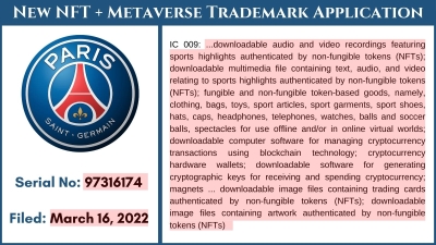 PSG NFT Trademark Application