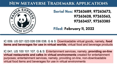 Panda Express Trademark Application Tweet