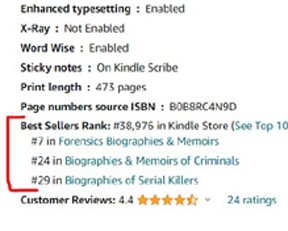 Serial Killer Bio Grabs European Fans & Reviews, Sales in UK, France, Germany, Sweden, Italy, Canada, Australia & New Zealand