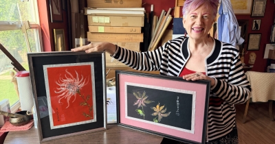 Artist Anne Nordhaus-Bike will show two musically inspired flower paintings at the Color Songs show this summer, opening July 17