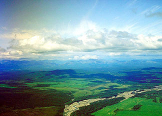 Siberian Landscape with the Ural Mountains in the back