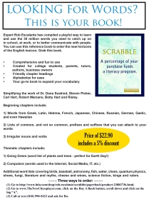 Win a Scrabble or Words with Friends with this terrific book and raise money for literacy programs and year round programs