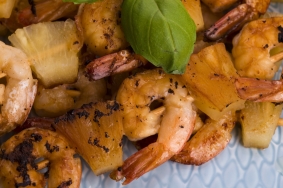 Grilled Pineapple and Shrimp Skewers