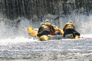 First Responders Approaching a Low Head Dam