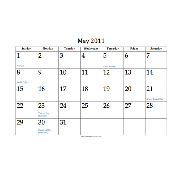 Printable 2011 Calendar