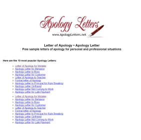 Apology Letter Examples