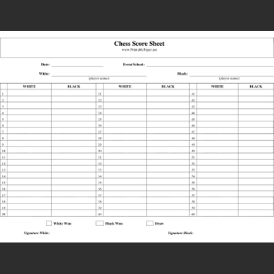 New Free Printable Score Sheets