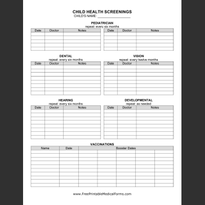 New Free Printable Medical Forms