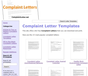 Sample Complaint Letters