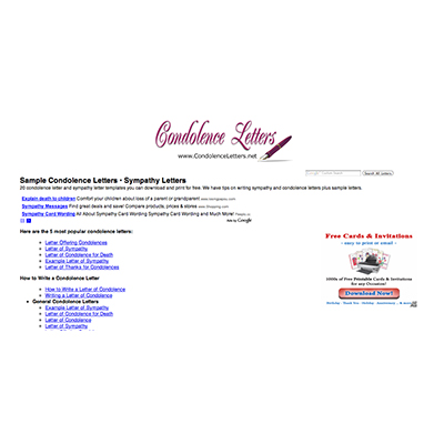Free Condolence Letter Templates