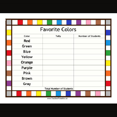 Favorite Colors Tally