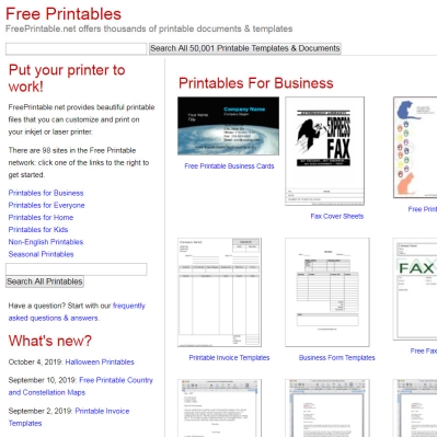 More Than 100 Sites of Free Printables
