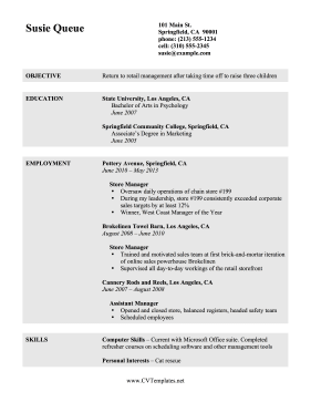 Sample Curriculum Vitae