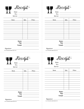 free cash receipt templates