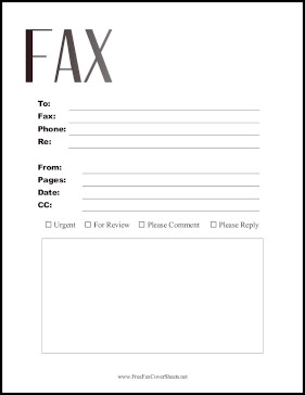 Simple Fax Cover Sheets