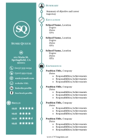 Printable CV Designs