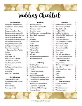 Wedding To Do Lists