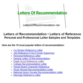 Letters of Recommendation