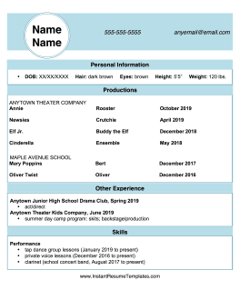 Actor Resume