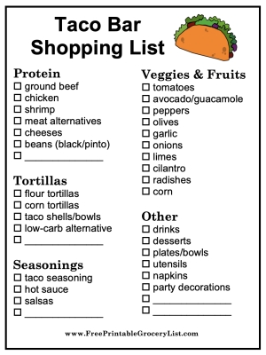 Free Shopping Lists to Print