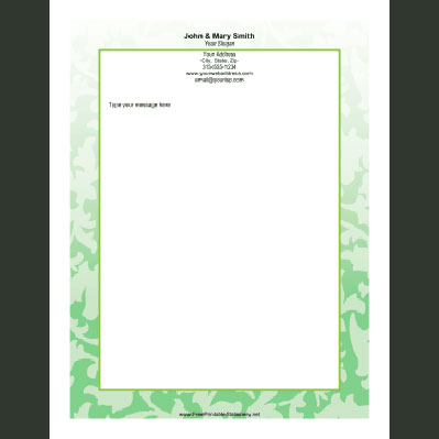 Green Floral Stationery