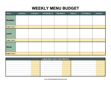 Menu Planners