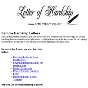 Sample Hardship Letters