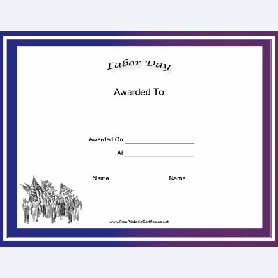 Labor Day Certificate
