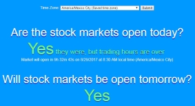 Stock Market Hours Information