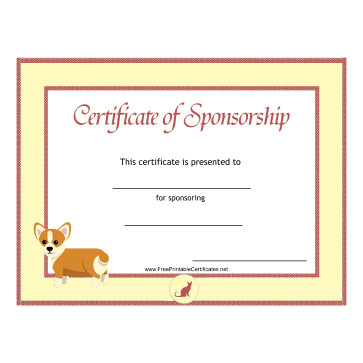 Printable Sponsorship Certificates