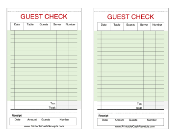 Printable Cash Receipts