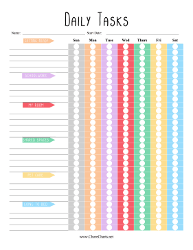 Daily Tasks Chore Chart